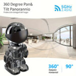 Cámara de Seguridad Robot 360° 3MP HD con Visión Nocturna, Audio Bidireccional y Control por App