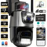 Cámara de Seguridad Inteligente Inalámbrica 6MP – Doble Lente, Visión Nocturna a Color y Seguimiento por IA