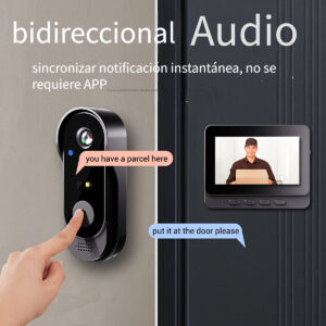 Intercomunicador Inalámbrico Antirrobo X8 – Timbre Inteligente con Cámara HD, Pantalla Exterior