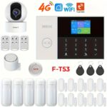 Sistema de Alarma Inteligente con Cámara 1080P + WiFi/4G, Notificaciones por SMS y Control por App