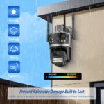 Cámara de Seguridad para el Hogar con Tres Lentes – Vigilancia Exterior 3 en 1, Seguimiento por IA