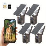 Kit de 4 Cámaras de Caza Inalámbricas – Vigilancia Profesional para Vida Silvestre, Granjas y Senderos