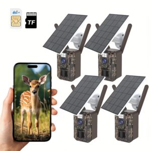 Kit de 4 Cámaras de Caza Inalámbricas – Vigilancia Profesional para Vida Silvestre, Granjas y Senderos