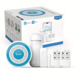 Alarma de Seguridad Doméstica con Sensor PIR y Luz Estroboscópica Mini, Sistema de Alarma Sonora con Flash y Sonido para Interiores, Compatible con Wifi
