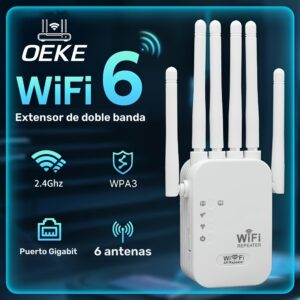 Router WiFi 300Mbps de Alta Velocidad – Modo 3-en-1, 6 Antenas de Alto Rendimiento, Soporta 105 Dispositivos, Cobertura de 1000 pies²